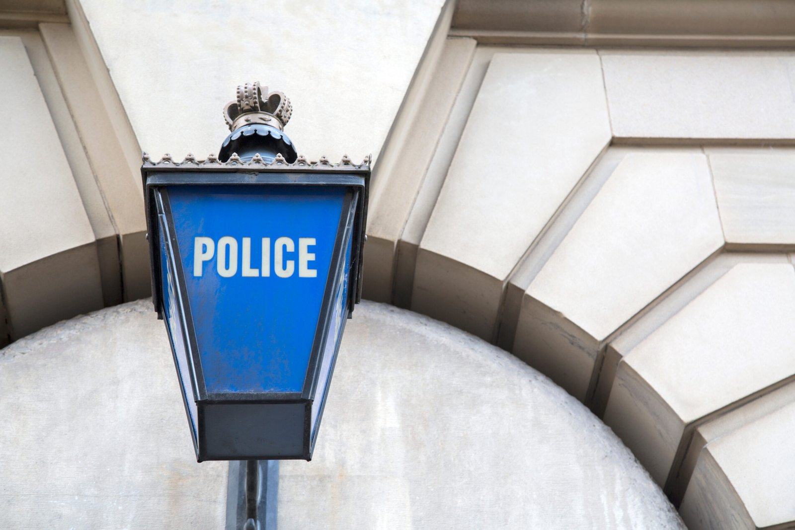 A blue police station light.